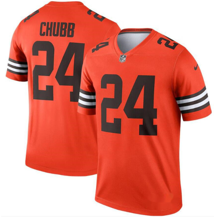Men's Cleveland Browns #24 Nick Chubb Orange Inverted Legend Jersey